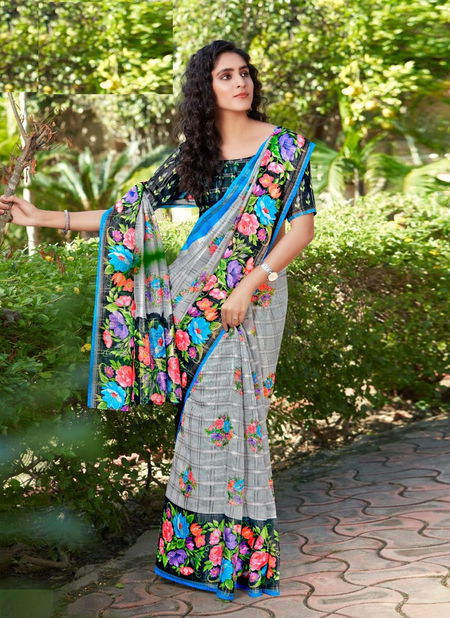 Shreyans Gaza Cheks 2 Regular Wear Wholesale Printed Sarees Catalog